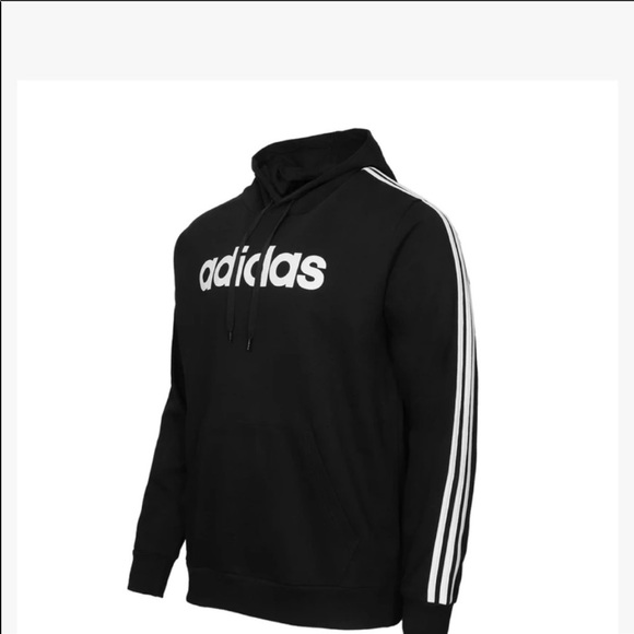 Men’s Adidas Black Logo Lettered Hoodie- NWT - Picture 2 of 6